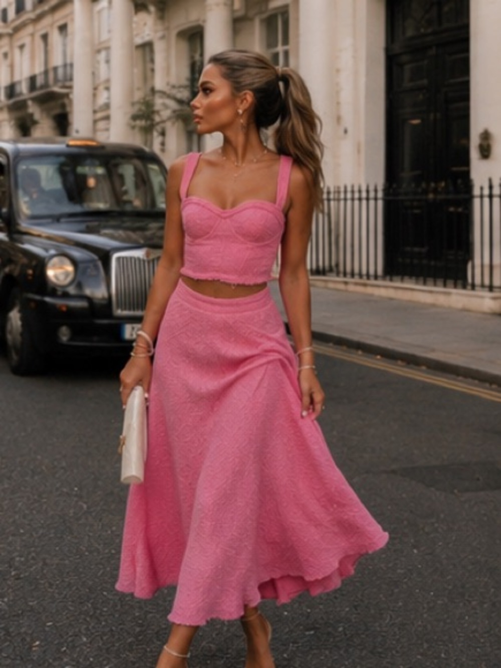 Zara set tweet top and skirt bloggers fav